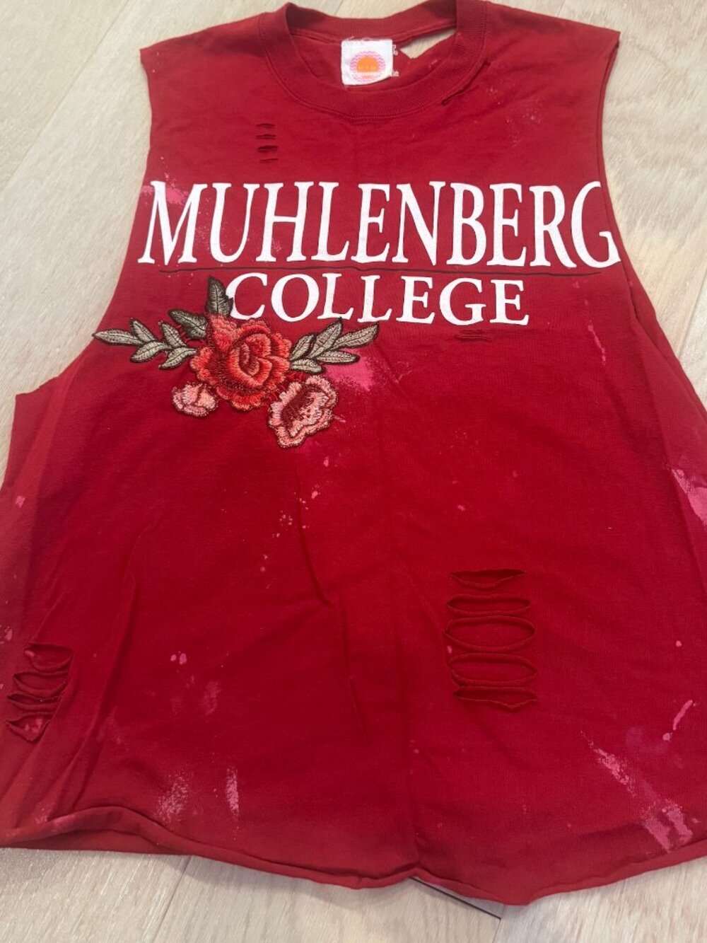 One-of-a-Kind Upcycled Muhlenberg College Distressed Tee